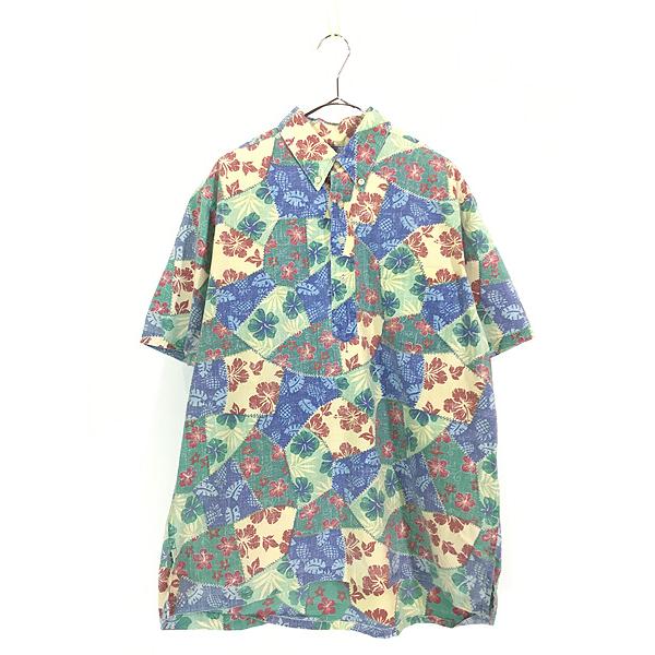 古着 90s Hawaii製 Reyn spooner マルチ フラワー プルオーバー アロハ 