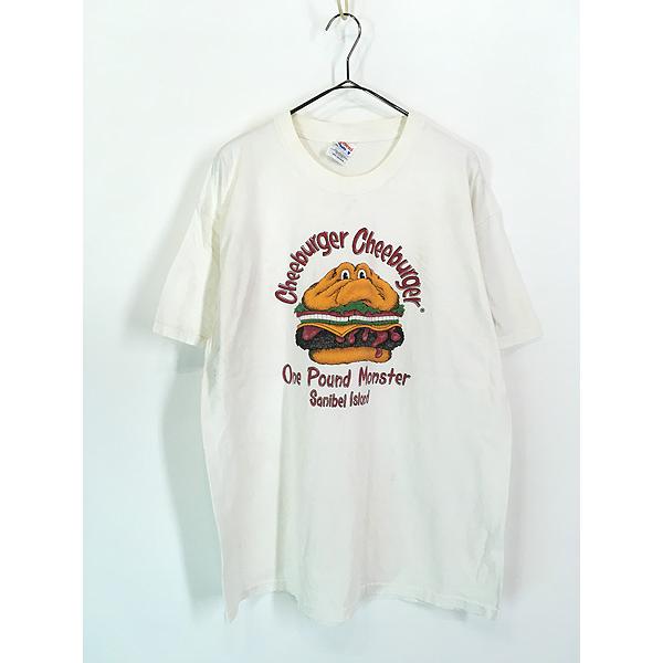アメリカのハンバーガーショップだと思います。 ハンバーガーＴシャツ！！ビンテージ 古着 00s Cheeburger ハンバーガー レストラン 企業 ポップ