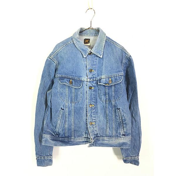 古着 80s USA製 Lee 220-0745 ブルー デニム トラッカー ジャケット G 