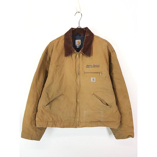 古着 90-00s USA製 Carhartt 裏地 ストライプ ブランケット ブラウン