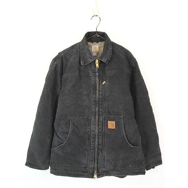 カーハート サンドストーンリッジコート 裏ボアダックジャケット 90s 古着 Carhartt 裏ボア オール ブラック ダック サンドストーン
