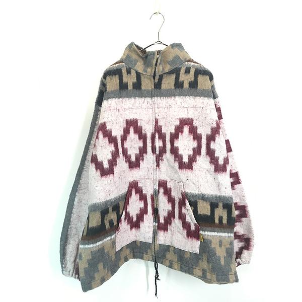 美品 古着 キャピタル ネイティブ柄 ロングスリーブ プルオーバー メキパ 古着 Mexico製 MOLINA INDIAN DRAWIN 「Mexican Brushed」 ネイティブ