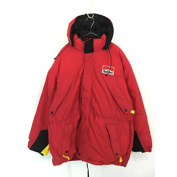古着 90s Marlboro 企業 刺しゅう 2way ダウン ジャケット パーカー L