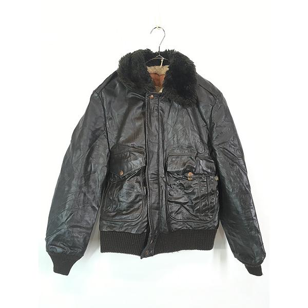 古着 70s William Barry G-1タイプ ボア ライナー 本革 レザー