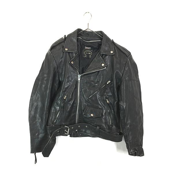 古着 90s TANNERY WEST ハの字 本革 レザー ダブル ライダース ジャケット パキジャン ライナー完備 M 古着 90s TANNERY WEST ハの字 本革 レザー ダブル ライダース