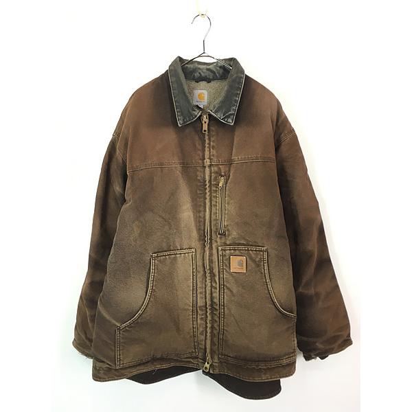 古着 Carhartt 裏ボア フェード ダークブラウン ダック サンド