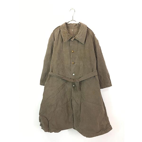 古着 40s フランス軍 M35 コットン キャンバス モーター サイクル オーバー コート アンバー 2 古着 40s フランス軍 M35 コットン キャンバス モーター サイクル