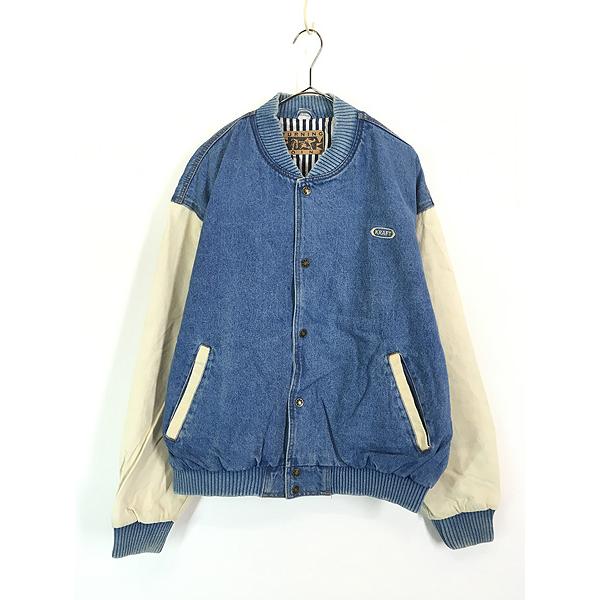 古着 90s KRAFT クラフト チーズ 企業 ロゴ デニム スタジャン