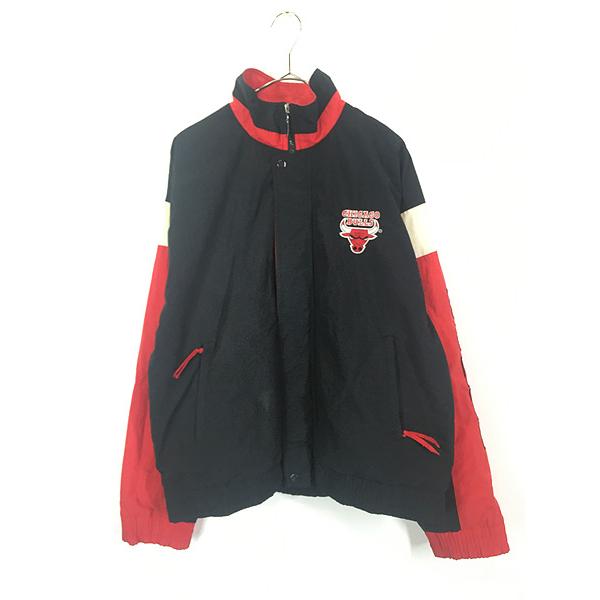 古着 90s NBA Chicago Bulls ブルズ 裏地 天竺 ナイロン ジャケット L 古着 古着 90s NBA Chicago Bulls ブルズ 裏地 天竺 ナイロン ジャケット L