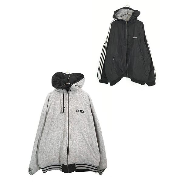 古着 90s adidas ナイロン × スウェット リバーシブル パデット