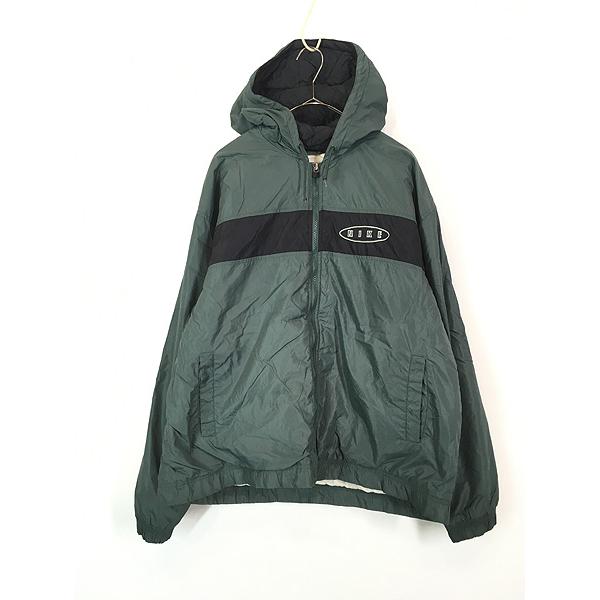 古着 90s NIKE スウォッシュ 刺しゅう パデット ナイロン ジャケット 