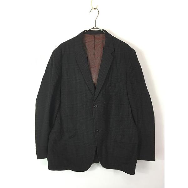 古着 60s USA製 CAMPUS ブラック × レッド チェック ウール テーラード