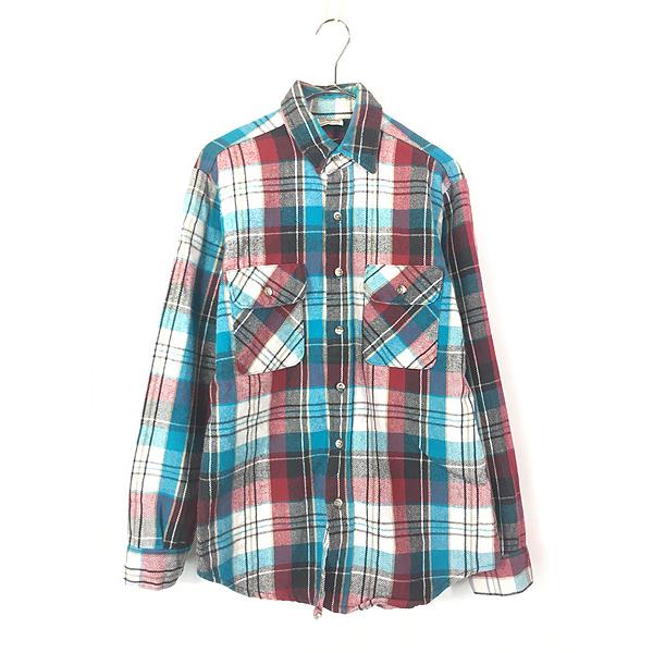 古着 90s FIVE BROTHER カラフル チェック ヘビー フランネル コットン