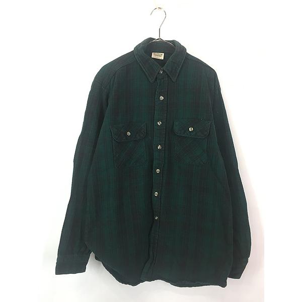 古着 90s USA製 FIVE BROTHER TALLMAN ブラック × グリーン チェック
