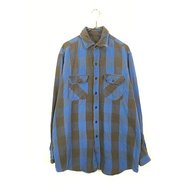 古着 70-80s FIVE BROTHER? ブルー × ブラック ブロック 古着 70-80s FIVE BROTHER? ブルー × ブラック ブロック