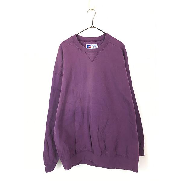 ラッセルアスレチック　スウェット　90s USA製　前V high cotton 古着 90s USA製 Russell High Cotton 無地 ソリッド 前V ヘビー