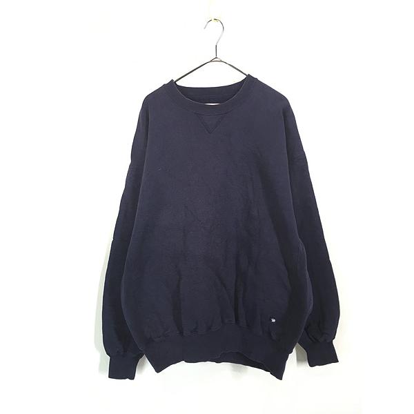 古着 90s USA製 Russell Pro Cotton 無地 ソリッド 前V セットイン