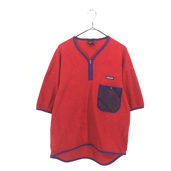 古着 90s USA製 Patagonia CAPILENE カヤック ハーフジップ 半袖 