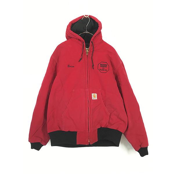 古着 90s Carhartt レッド ダック 防寒 パデット アクティブ