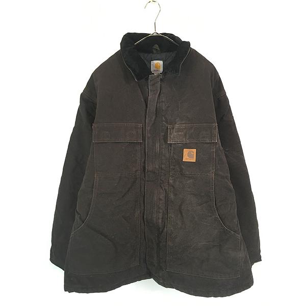 古着 Carhartt ダーク ブラウン ダック パデット トラディショナル