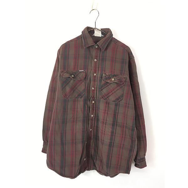 【90's】carhartt ヴィンテージ フランネルシャツ 古着 90s USA製 Carhartt ブルー チェック ヘビー フランネル