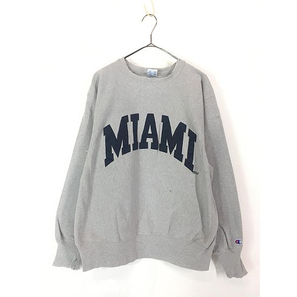 古着 90s USA製 Champion Reverse Weave 「MIAMI」 カレッジ パッチ 