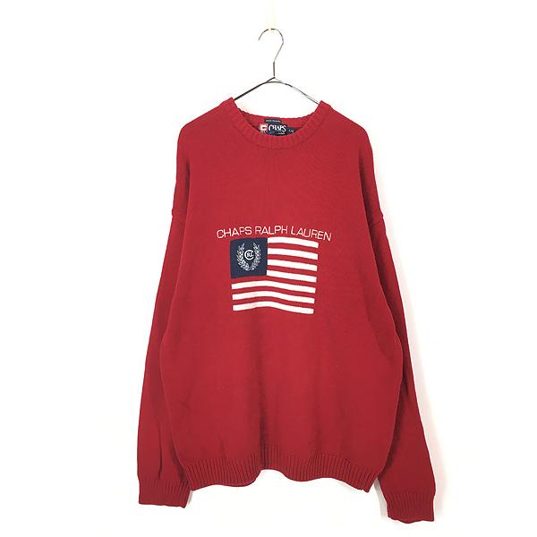 90s CHAPS RALPH LAUREN チャップス 星条旗 ニット 90's CHAPS Ralph Lauren 星条旗ニット/フラッグセーター