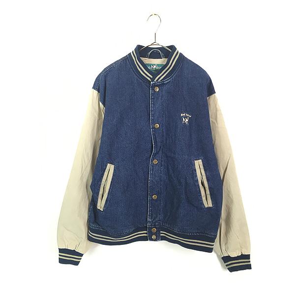 古着 BIG DOGS 両面 刺しゅう デニム スタジャン ジャケット L : 古着