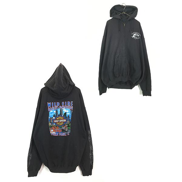 古着 00s HARLEY DAVIDSON バー&シールド イーグル スウェット ジップ