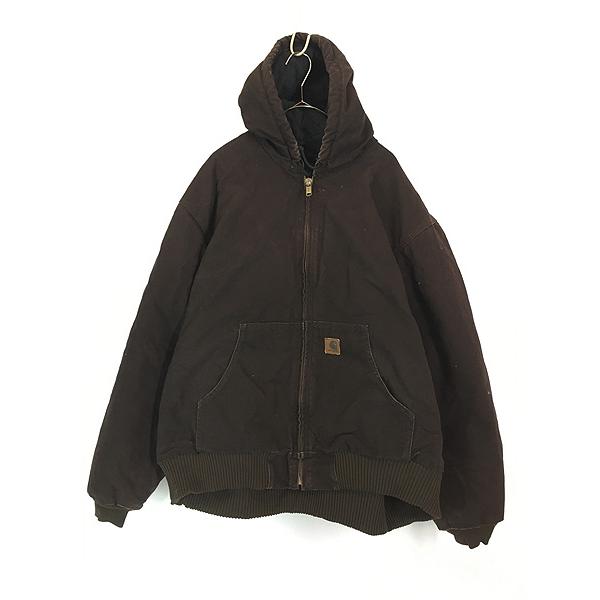 古着 Carhartt ダーク ブラウン ダック 防寒 パデット