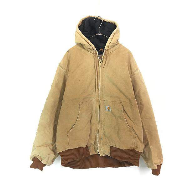 古着 90s USA製 Carhartt ブラウン ダック 防寒 パデット