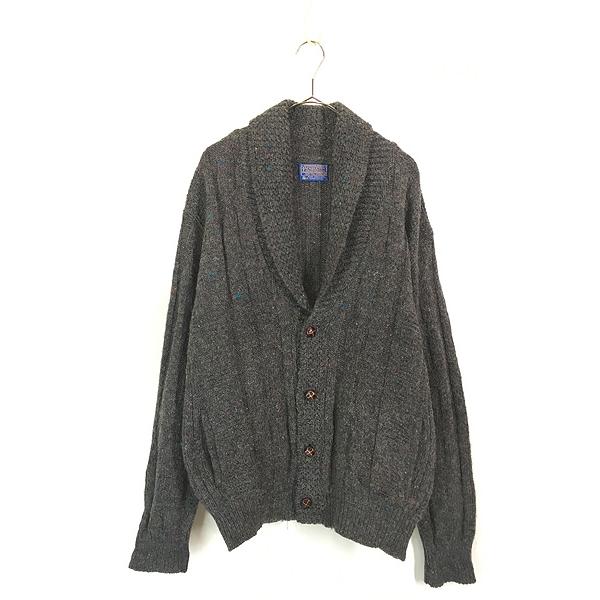 古着 80s USA製 Pendleton ヘチマ襟 ショールカラー ケーブル編み 