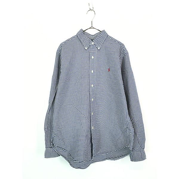 古着 90s Ralph Lauren 「CLASSIC FIT」 紺×白 ギンガム チェック BD 