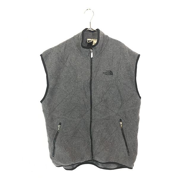 【ザ・ノースフェイス】フリースベスト　XL ブラウン　刺繍ロゴ　美品　f 古着 90s USA製 TNF The North Face ロゴ 刺しゅう フリース