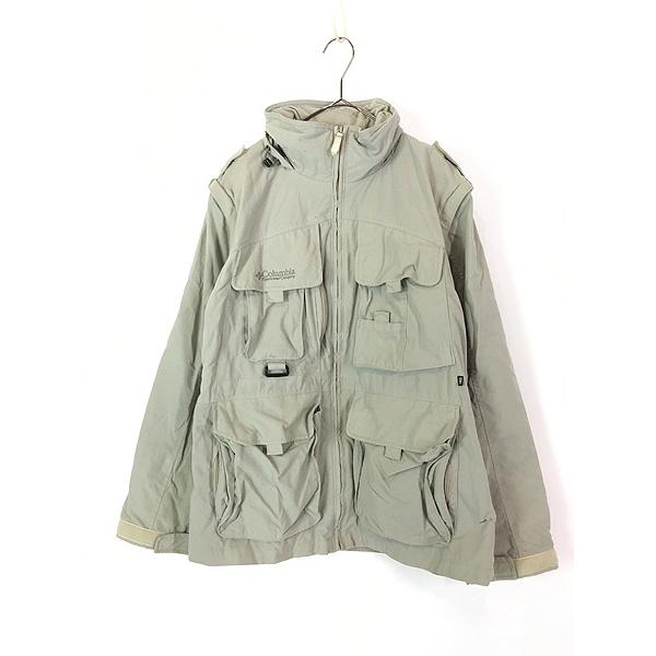 古着 90s Columbia 多ポケット 4way ジャケット & ベスト L