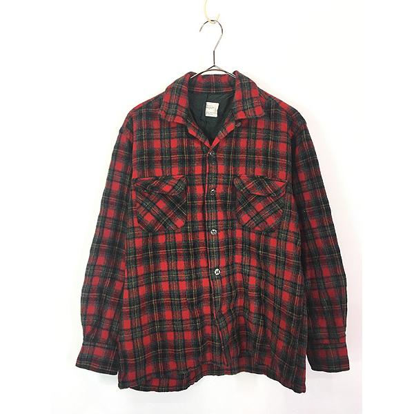古着 60s 日本製 Penney's Towncraft レッド チェック 開襟