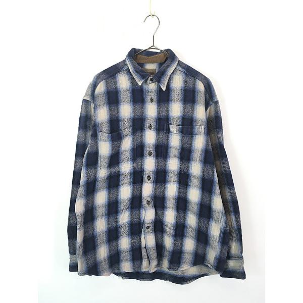 古着 00s St John's Bay ブルー オンブレ シャドー チェック 古着 00s St John's Bay ブルー オンブレ シャドー チェック