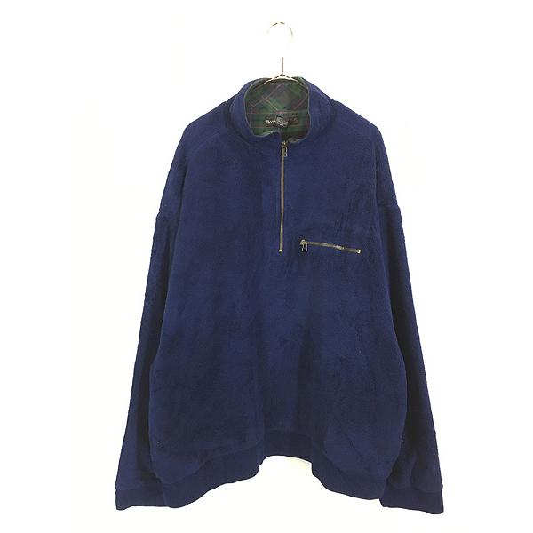 古着 90s BANANA REPUBLIC チェック ライナー ハーフジップ プル 