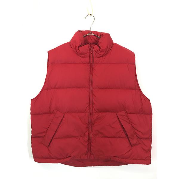 古着 90s LANDS' END 軽量 ナイロン シェル グース ダウン ベスト 収納
