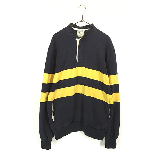 古着 80s LANDS' END 「Rugby Jersey」 太ピッチ ワイド