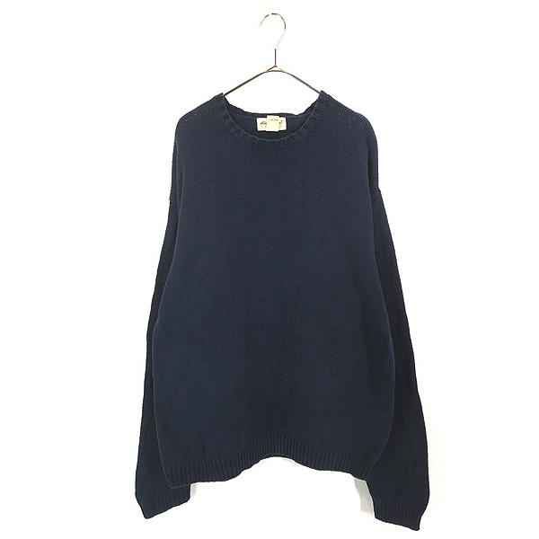 古着 90s Eddie Bauer 無地 プレーン ローゲージ コットン