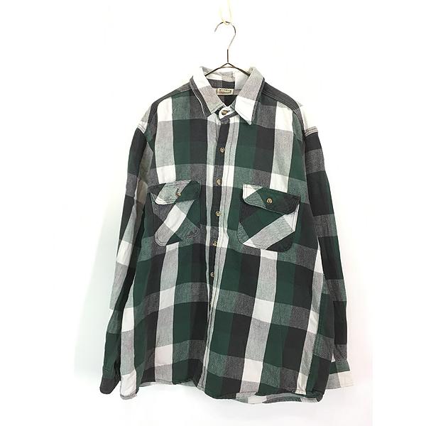古着 90s FIVE BROTHER 好配色 ブロック チェック ヘビー フランネル