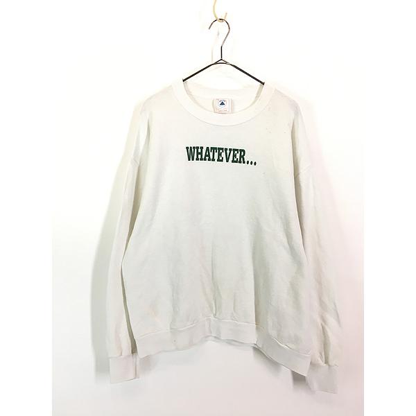 古着 80s USA製 「WHATEVER...」 ブラック スラング スウェット 