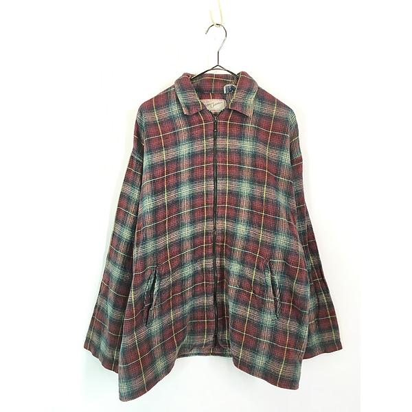 古着 90s Address Unknown オンブレ シャドー チェック フルジップ 