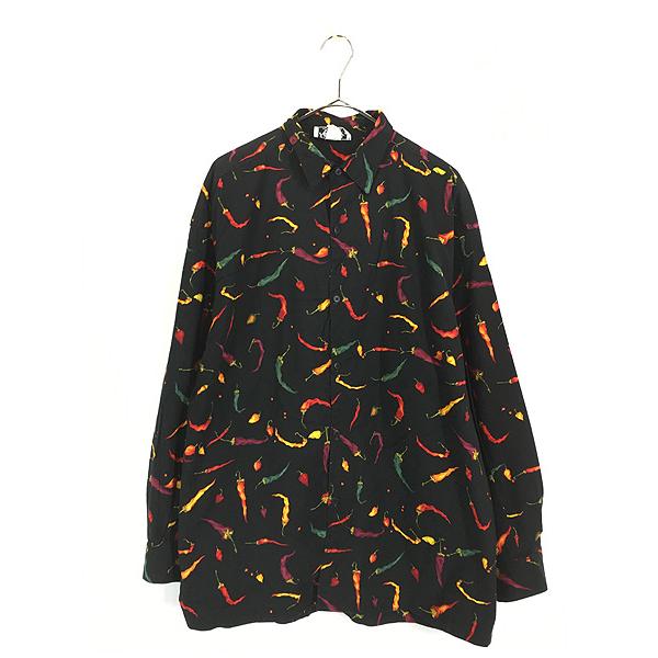 古着 90s USA製 COCKNEY Rebels トウガラシ ホットチリ 総柄 ボックス