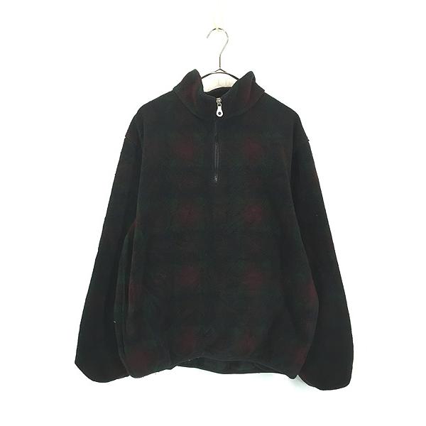 古着 90s USA製 LANDS' END チェック 総柄 ハーフジップ プル 古着 90s USA製 LANDS' END チェック 総柄 ハーフジップ プル