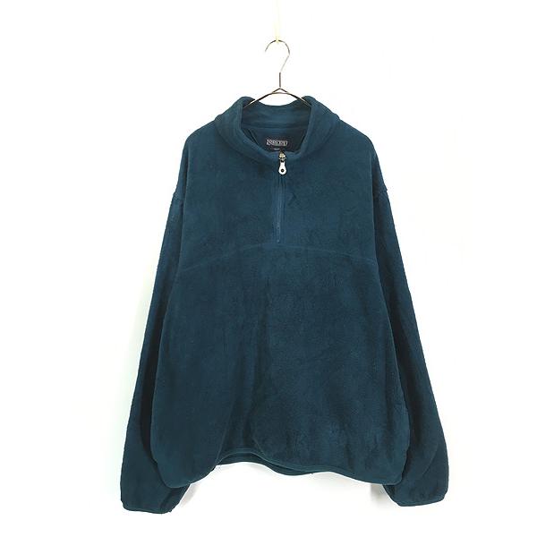 古着 90s USA製 LANDS' END 無地 ソリッド ハーフジップ プルオーバー