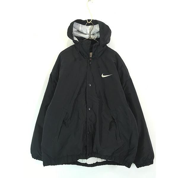 古着 90s NIKE BIG ロゴ パデット 2way ジャケット パーカー L : 古着