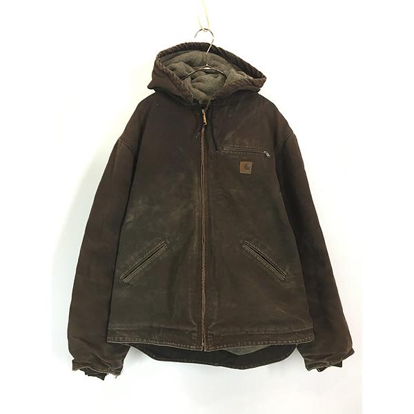 古着 Carhartt 裏ボア ダークブラウン ダック デトロイト ジャケット 