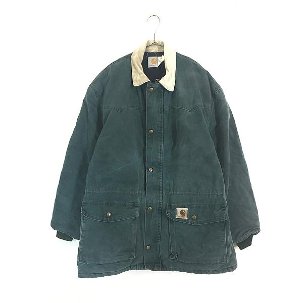 80s ダックジャケット　ウエスタン　ブルゾン USA製 古着 80s USA製 Carhartt ウエスタンヨーク ブルー ダック 防寒